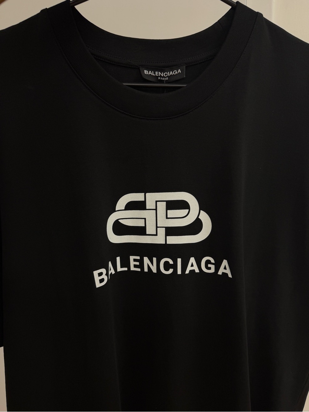 Balenciaga Black T-Shirt with White Logo